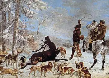 Gustave Courbet, Killing a Deer, 1867, oil on canvas, 355 × 505 cm.