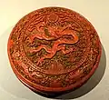 Covered box with dragon motif, Ming dynassty, Jiajing era, 1522-1566 AD