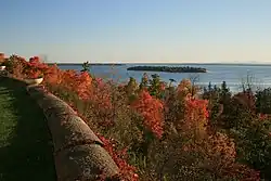 View of Crab Island from Plattsburgh, New York