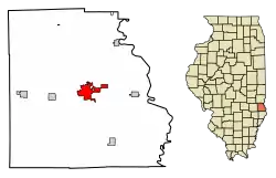 Location of Robinson in Crawford County, Illinois