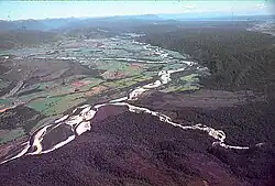 Inangahua Valley looking south, Cronadun at far left