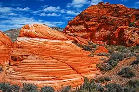 Cross bedding in Aztec Sandstone, Muddy Mountains Wilderness Area