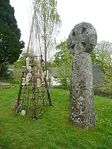 Cross in the churchyard about 4m south of south porch of Church of St Meubred