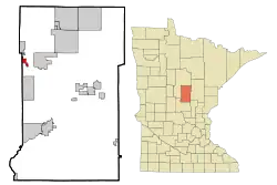 Location of Pequot Lakeswithin Crow Wing County, Minnesota