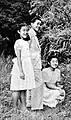 Princess Takako with her brother, Prince Akihito, and her sister, Princess Atsuko, in September 1950