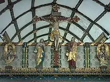 Rood screen (detail), part of Comper and Eden's restoration work