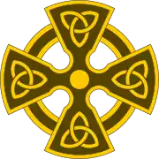 A Celtic cross with trefoil knots