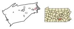 Location of Shiremanstown in Cumberland County, Pennsylvania