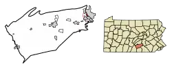 Location of Wormleysburg in Cumberland County, Pennsylvania