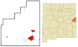 Location of Clovis, New Mexico