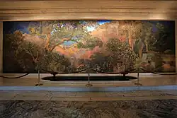 Dream Garden mosaic (1916) by Louis Comfort Tiffany and Maxfield Parrish, in the Curtis Building.