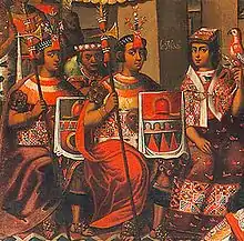 The Marriage of Captain Martin de Loyola to Beatriz Ñusta, detail, c. 1675–1690, Church of la Compañía de Jesús, Cuzco, Peru.