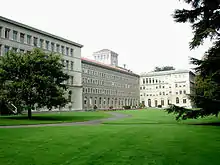 Lake façade and park of former ILO