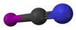 Ball and stick model of cyanogen iodide