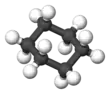 Ball-and-stick model of cyclohexane in its chair conformation