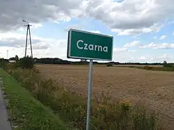 Road sign in Czarna Wieś