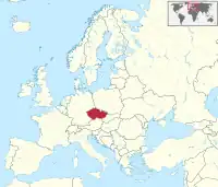 Location of Czech Republic within Europe