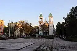 Plac Orląt Lwowskich ("Lwów Eaglets Square") with the Saint Melchior Grodziecki church