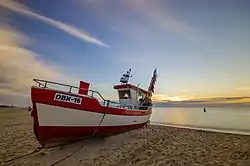 A local fishing boat on the coast