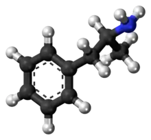 a 3d image of the dextroamphetamine compound found in Adderall