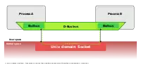 Process A and B have a one-to-one D-Bus connection between them over a Unix domain socket