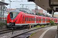 A Class 1440 train leaving Hauptbahnhof towards Ansbach