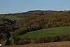 Pfaffenkopf above village Waldems-Reichenbach as seen from Isberg mountain near Wüstems