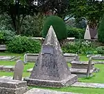 John Bryan Monument circa 25m in the Churchyard south-east of Lych Gate to the Church of St Mary