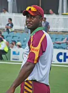 Picture of Smith wearing a West Indies training jersey