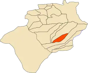 Location of Béni Ikhlef commune within Béchar Province