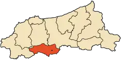 Map of Jijel Province highlighting Djimla District