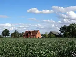 View of village of Dąbrowa Wielka, Nowa Wieś Wielka commune