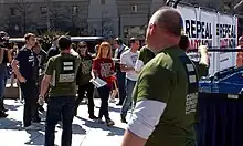 Griffin arriving at the rally to Repeal "Don't Ask, Don't Tell" (Freedom Plaza, Washington DC)