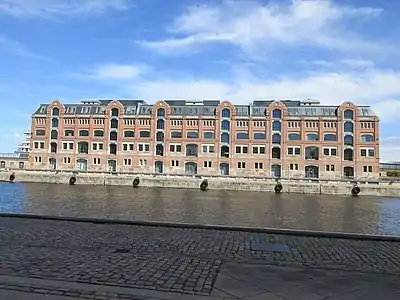 The warehouse viewed from Midtermolen.