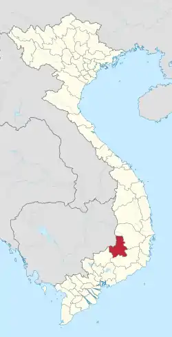 Location of Đắk/Ðắc Nông within Vietnam