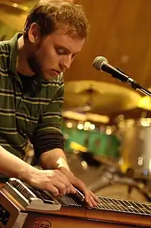 Dale Murray playing Pedal Steel in the CBC studio in Ottawa