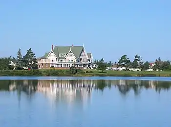 Exterior view of Dalvay-by-the-Sea across the water