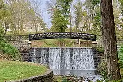 Blair Lake Spillway and Footbridge in October 2020