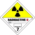 The dangerous goods transport classification sign for radioactive materials