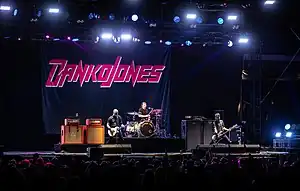 Danko Jones in 2022. L–R: Danko Jones, Rich Knox and John Calabrese.