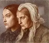 1877, Portrait of Christina Rossetti and Frances Polidori, by D. G. Rossetti