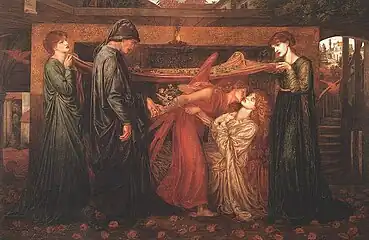 Dante's Dream at the Time of the Death of Beatrice, Dante Gabriel Rossetti, 1871