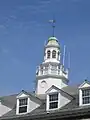 The cupola can be seen from I-95 and has antennae behind it