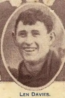 A newspaper headshot of a footballer