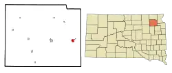 Location in Day County and the state of South Dakota