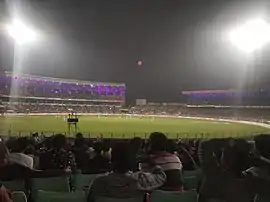 Eden Gardens under flood lights during day/night test match