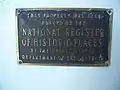 National Register of Historic Places plaque