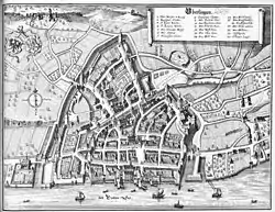 Überlingen 1640–50, engraving by Mathäus Merian