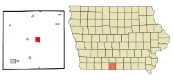 Location of Leon, Iowa