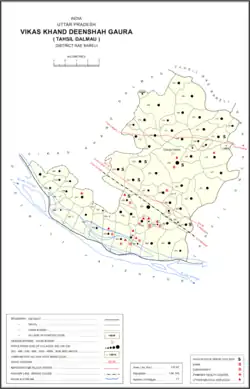 Map showing Thulrai (#009) in Deenshah Gaura CD block